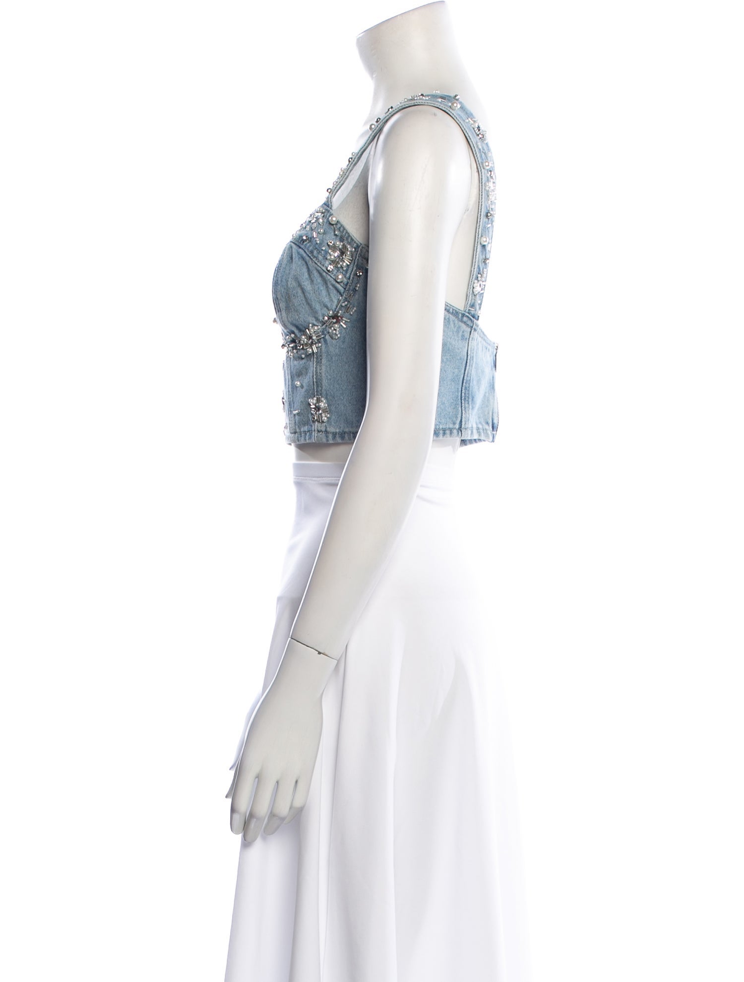 PatBO Square Neckline Sleeveless Crop Top