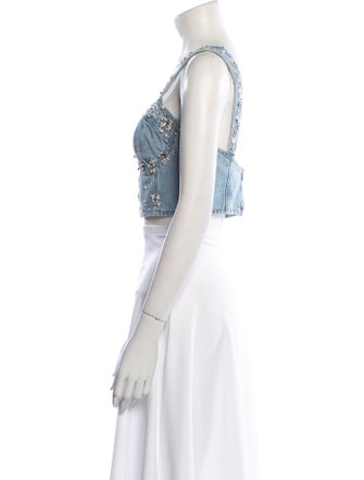 PatBO Square Neckline Sleeveless Crop Top