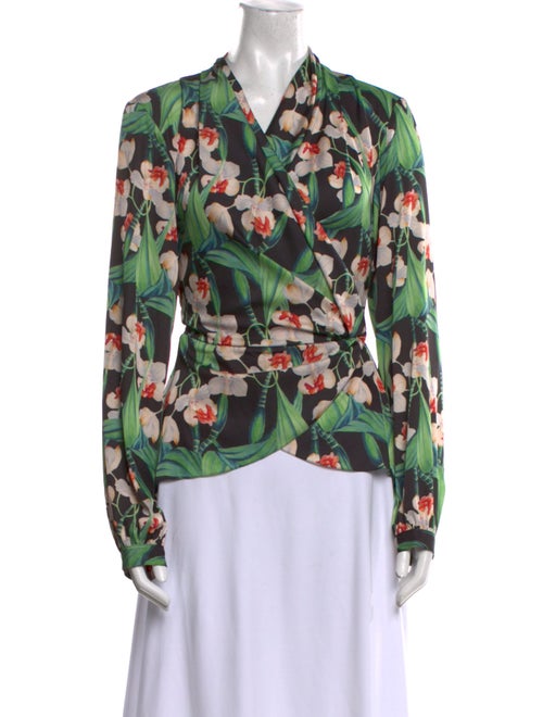 PatBO Floral Print V-Neck Blouse