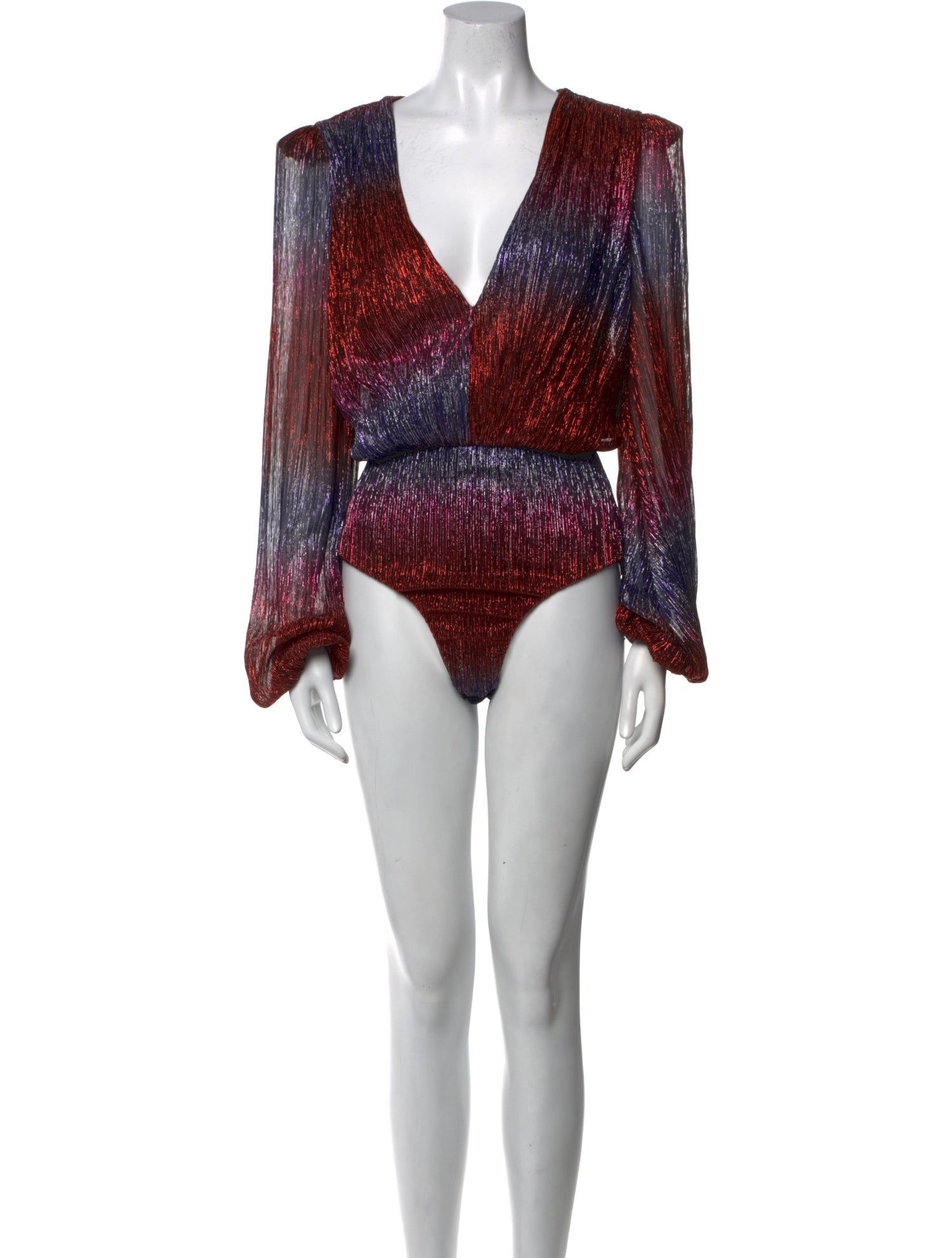 PatBO Printed V-Neck Bodysuit