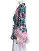 PatBO Printed Feather Trim Robe