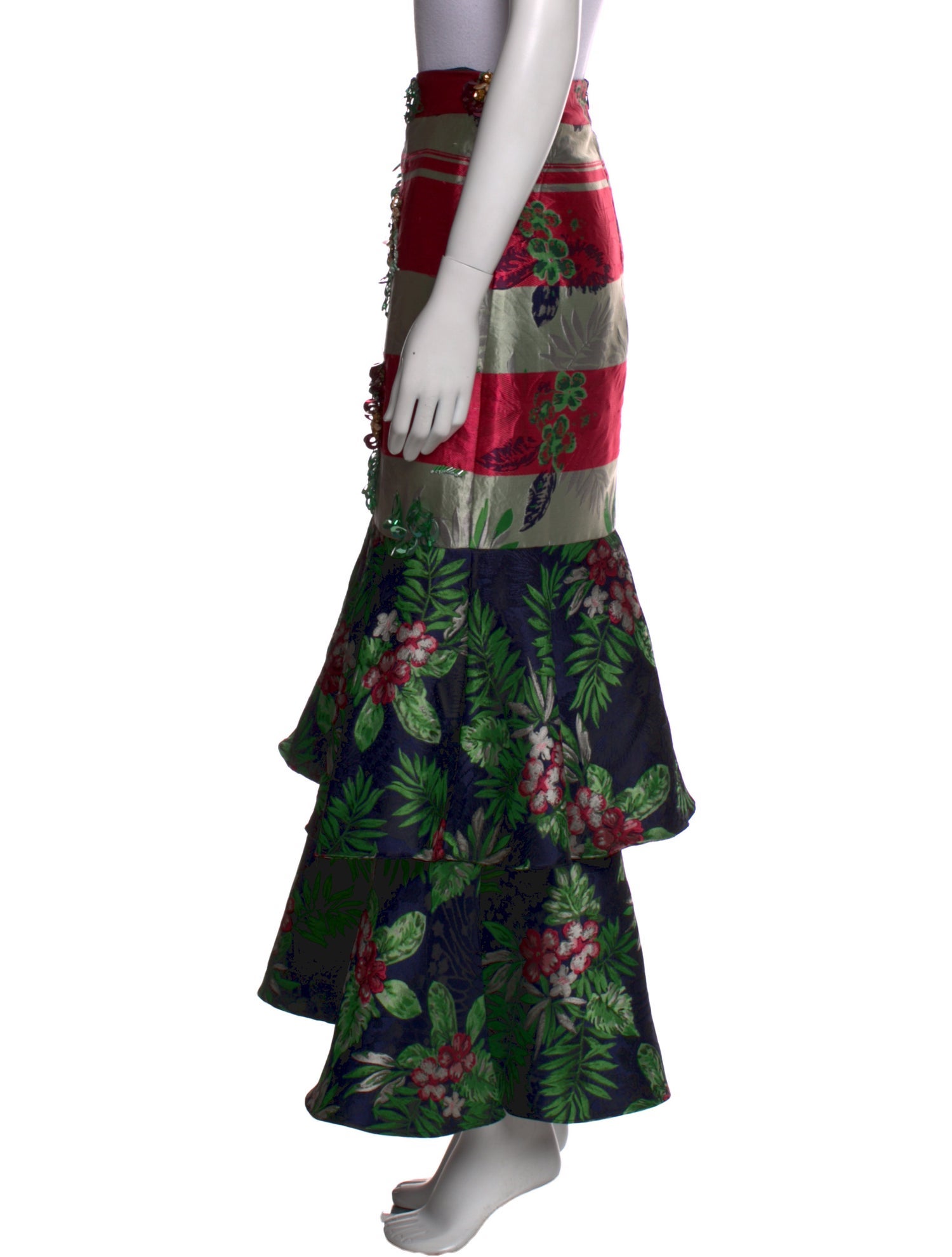 PatBO Floral Print Midi Length Skirt