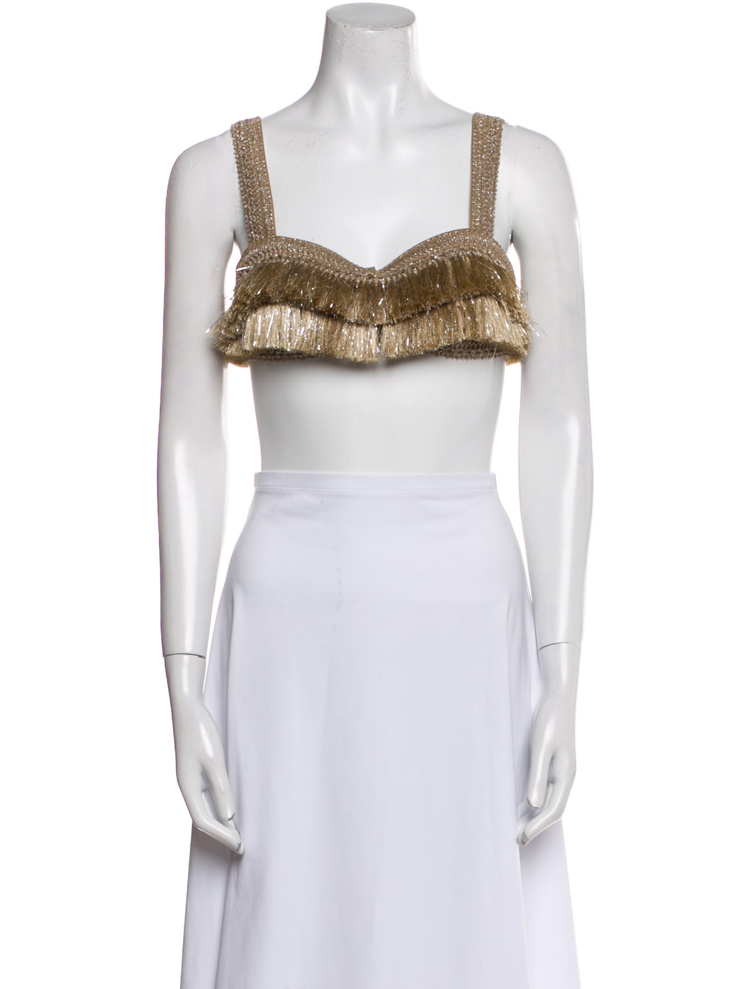 PatBO Square Neckline Sleeveless Crop Top