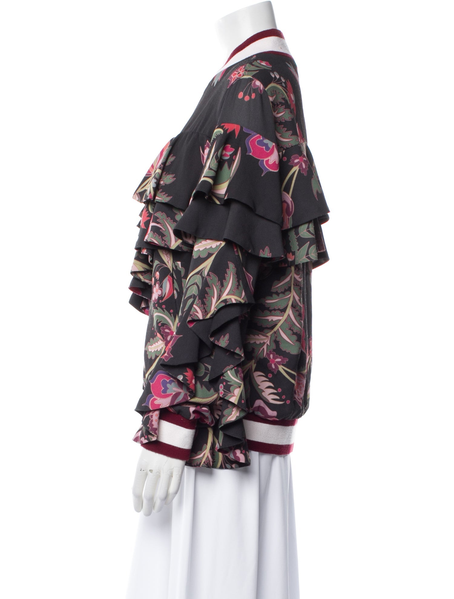 PatBO Floral Print Bomber Jacket