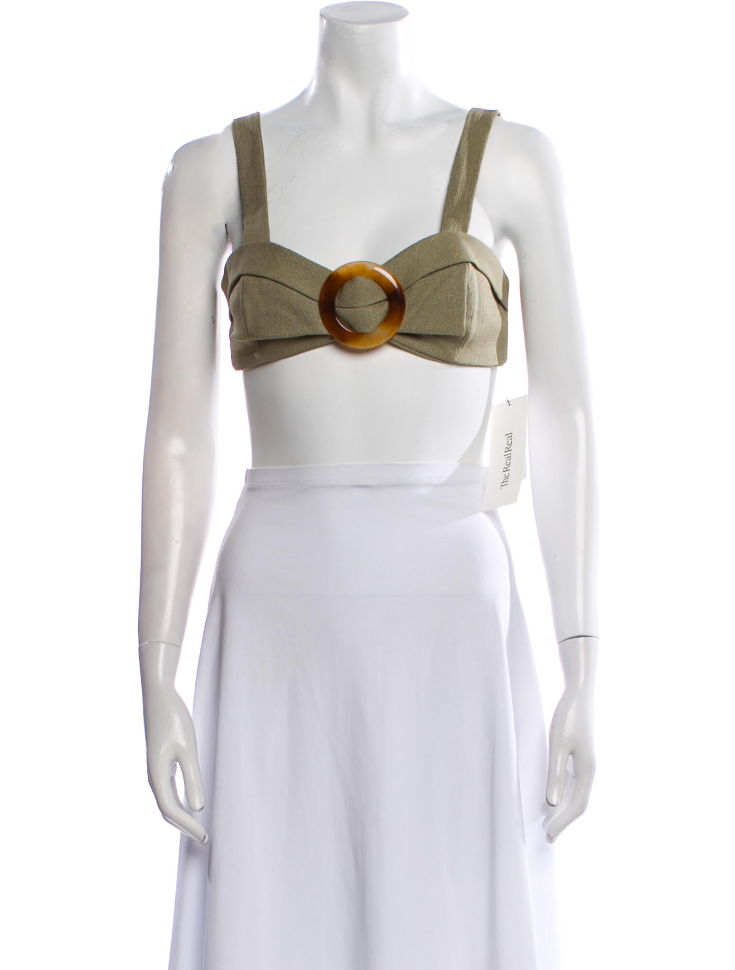 PatBO Square Neckline Sleeveless Crop Top