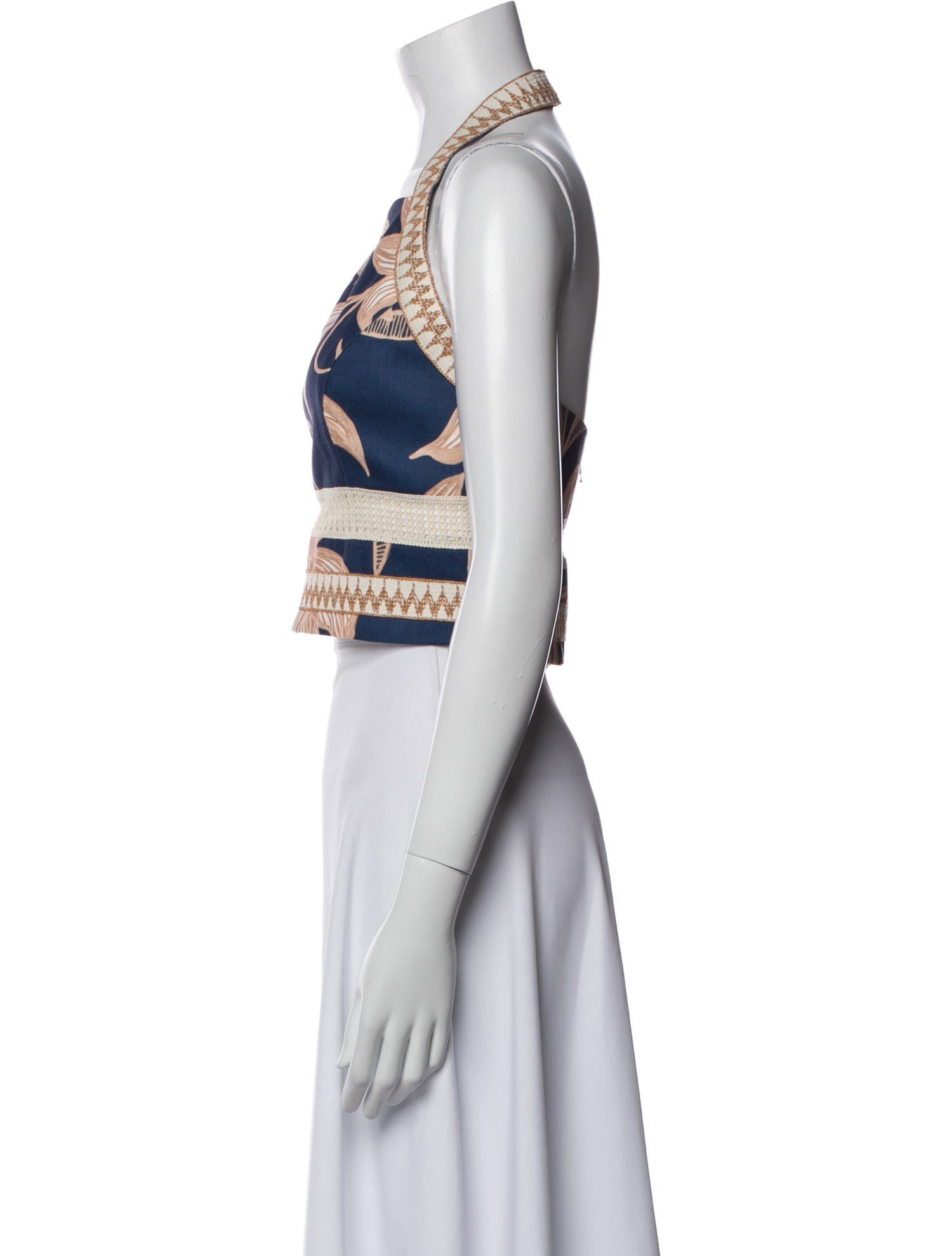 PatBO Printed Halterneck Crop Top