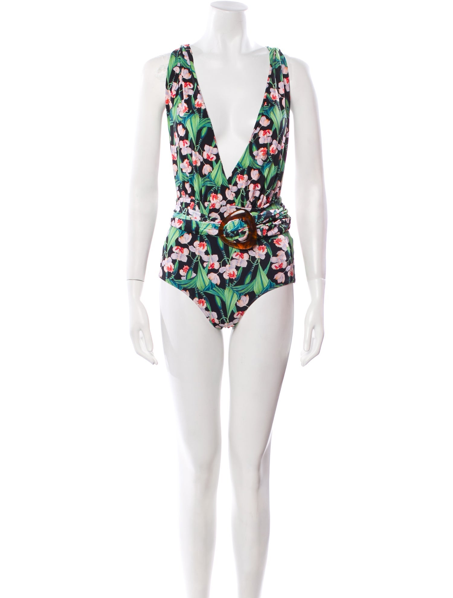 PatBO Printed Ruffle Embellishment One-Piece w/ Tags