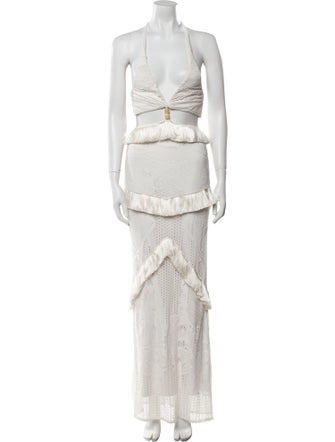 PatBO V-Neck Midi Length Dress