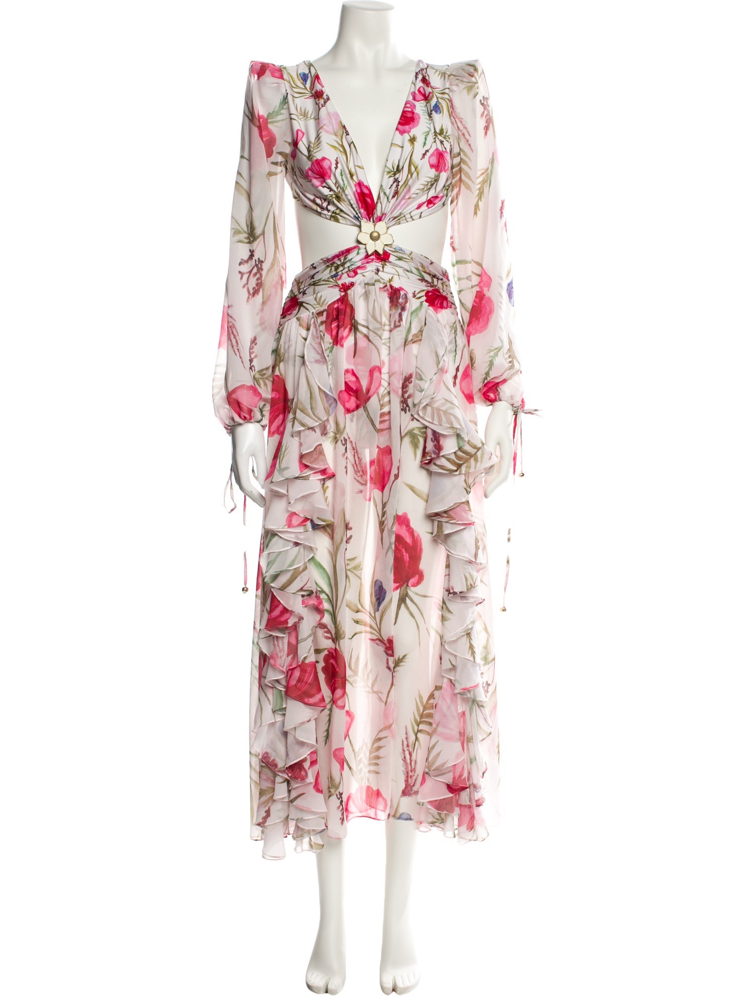 PatBO Floral Print Midi Length Dress