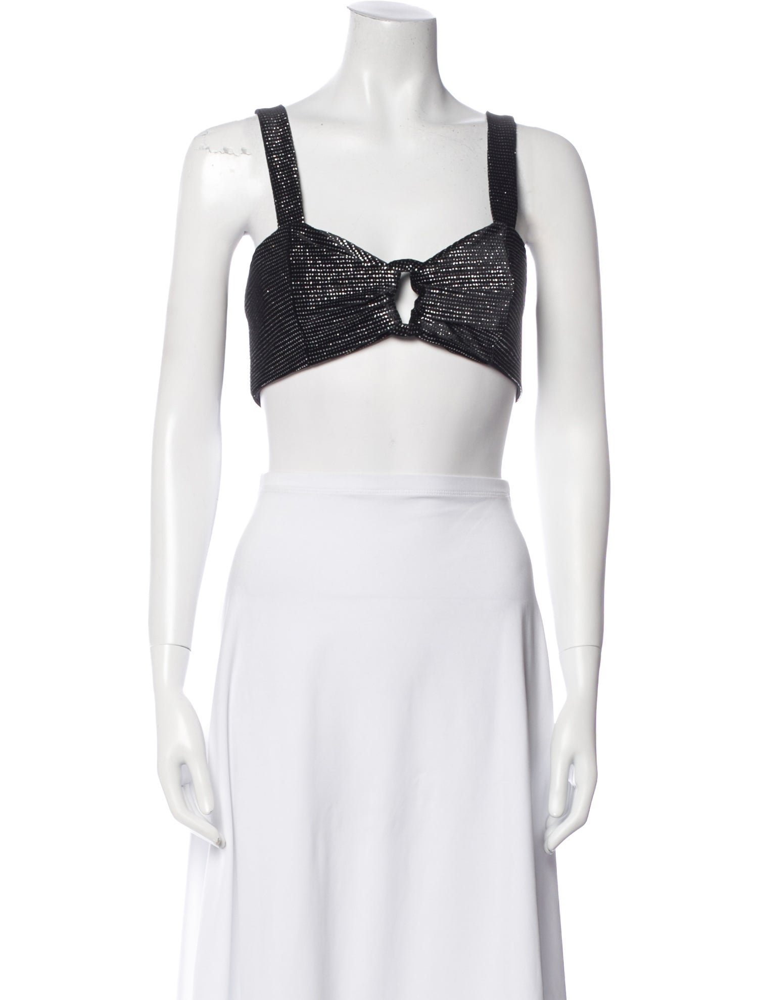 PatBO Square Neckline Sleeveless Crop Top