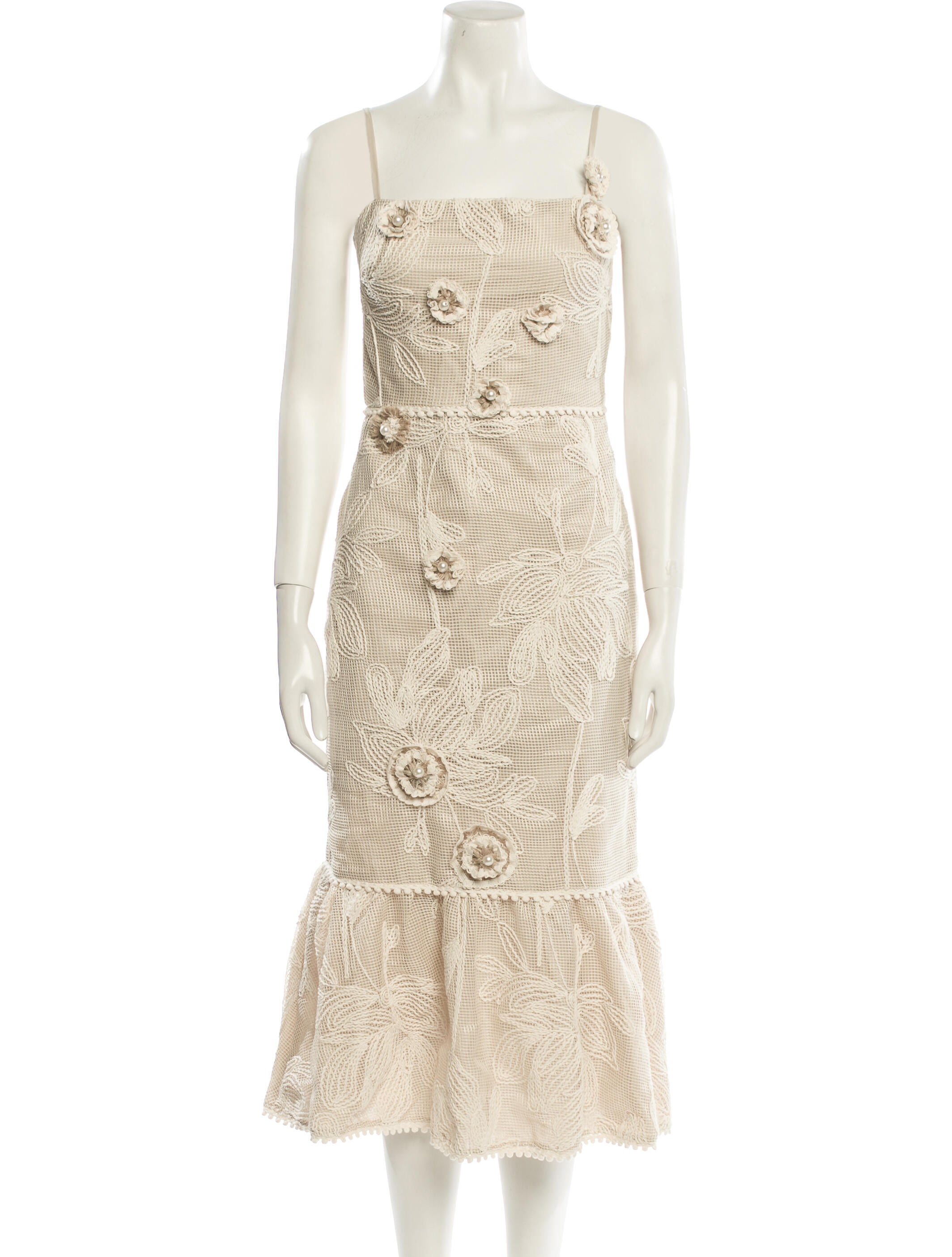 PatBO Square Neckline Midi Length Dress