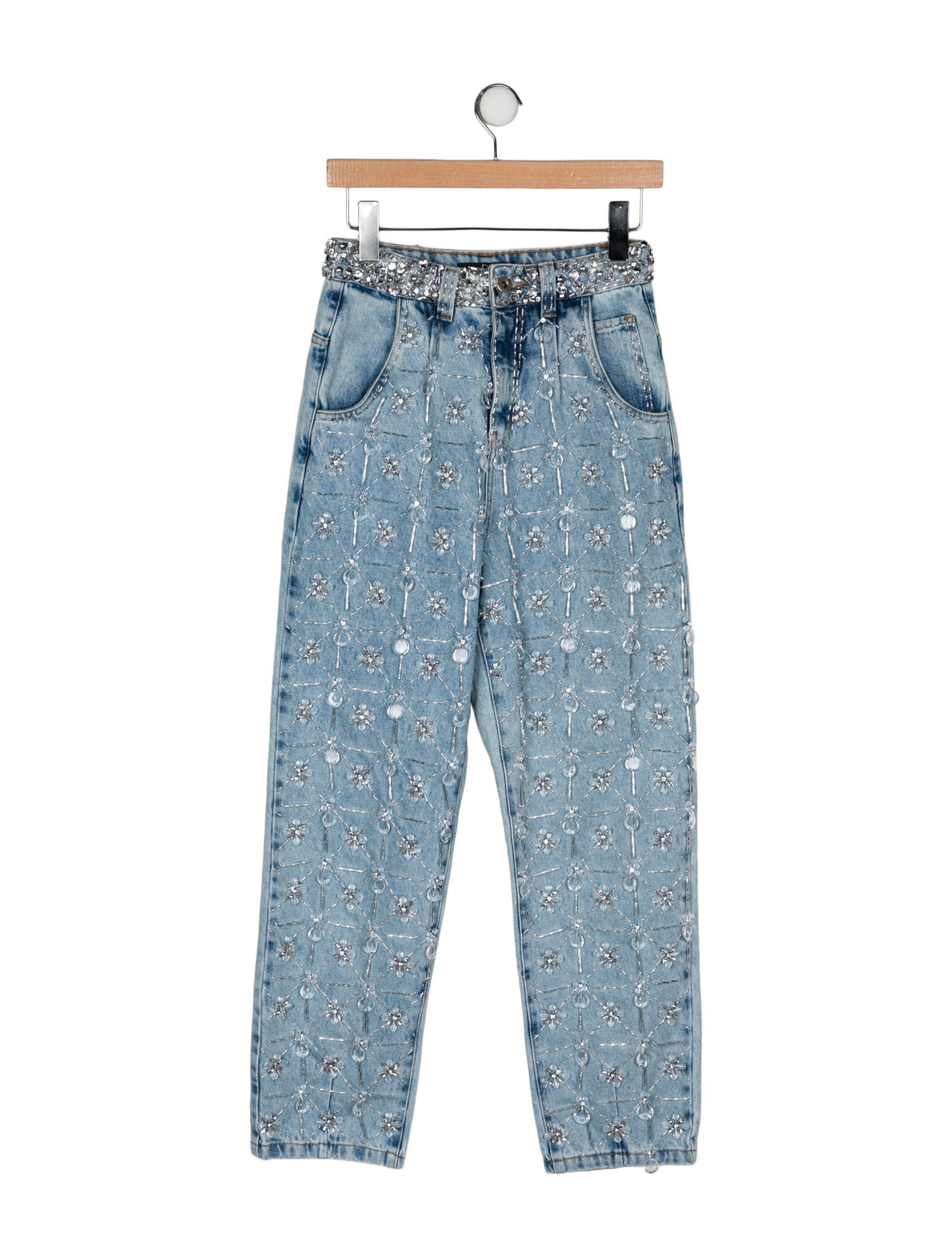 PatBO High-Rise Straight Leg Jeans