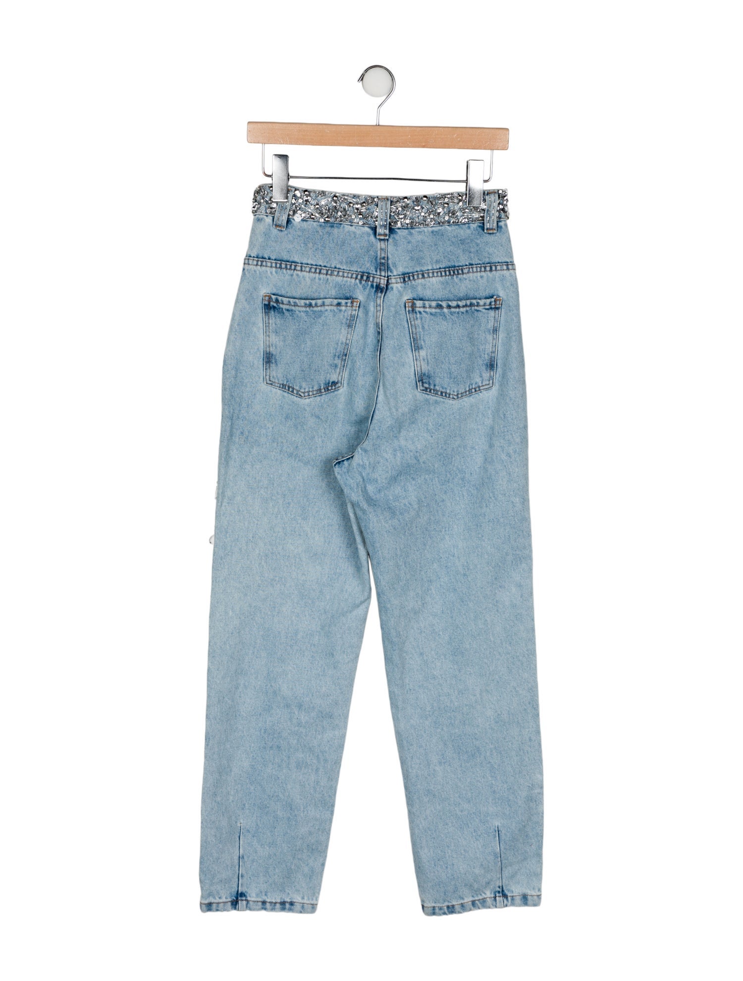 PatBO High-Rise Straight Leg Jeans