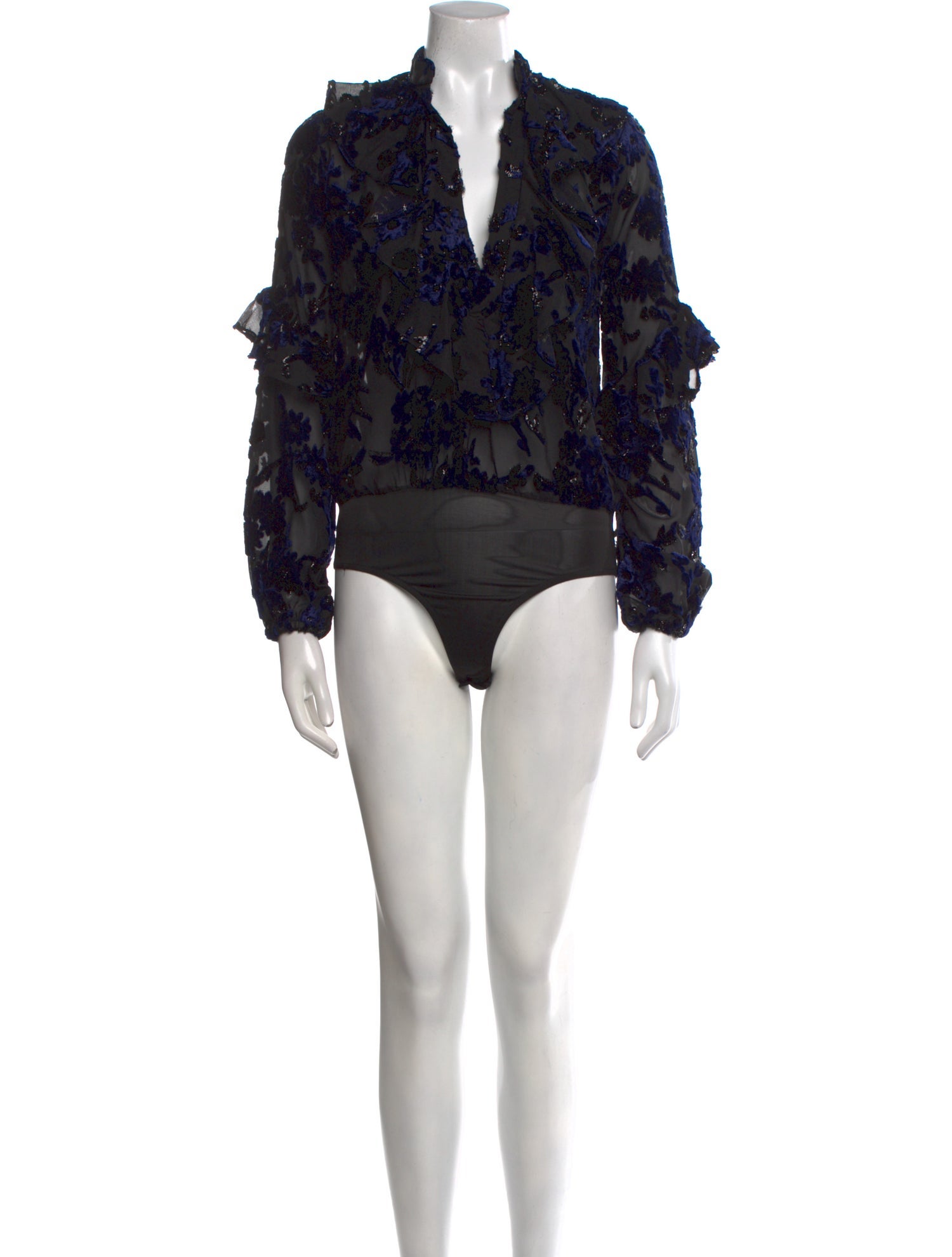 PatBO Floral Print V-Neck Bodysuit