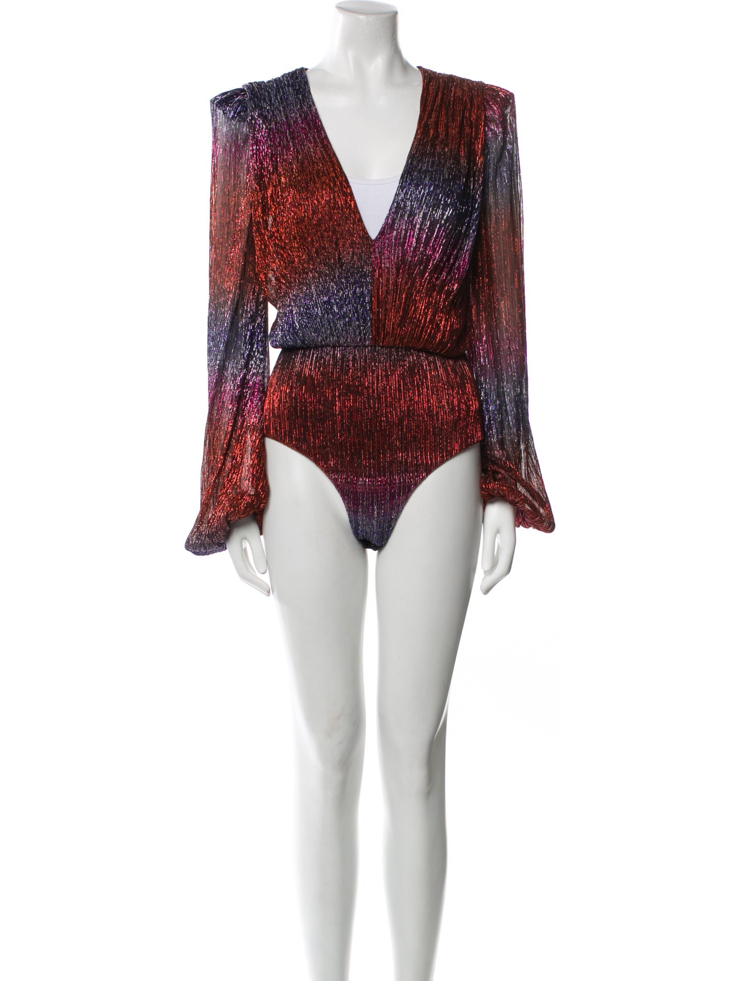 PatBO Printed V-Neck Bodysuit