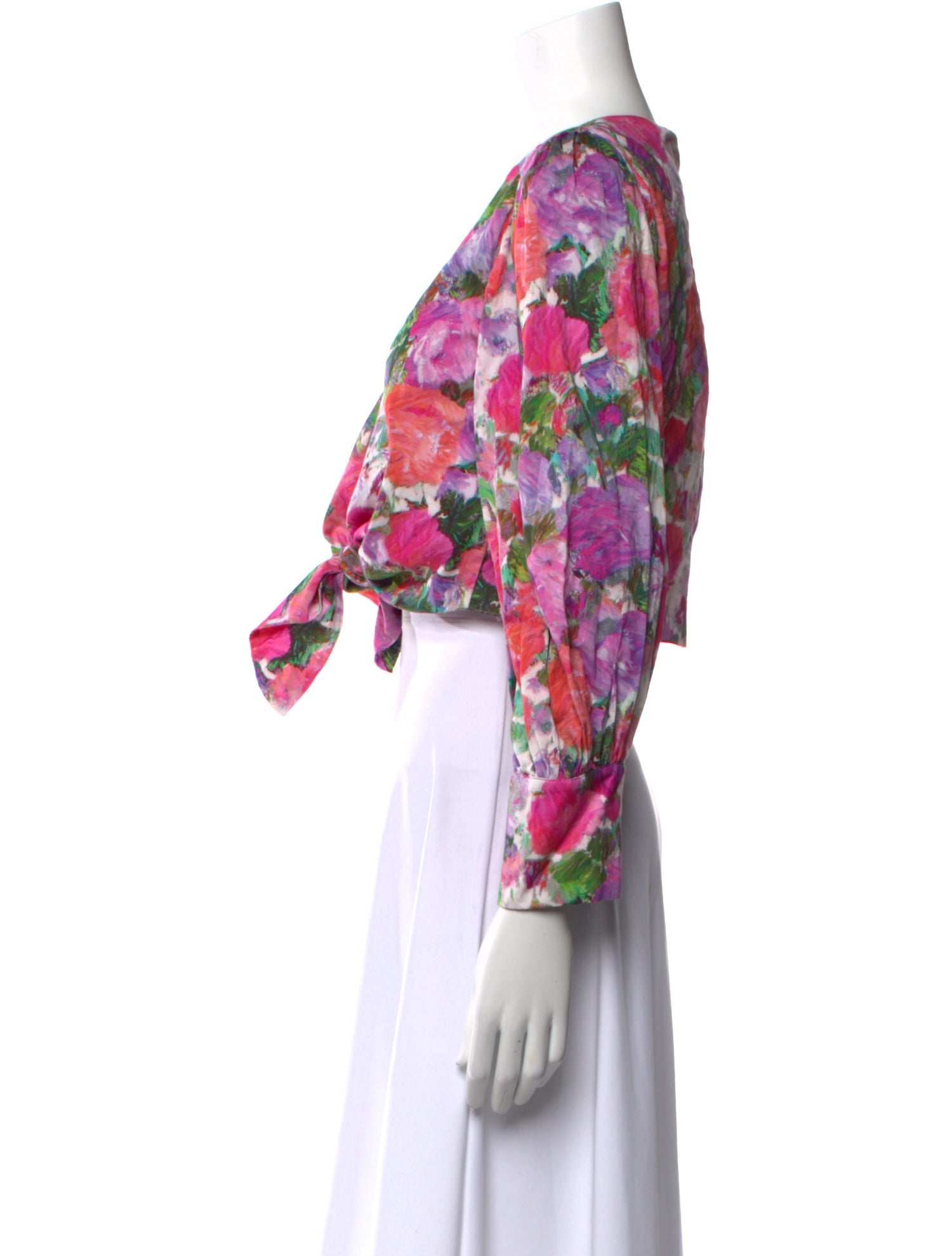 PatBO Floral Print V-Neck Crop Top w/ Tags