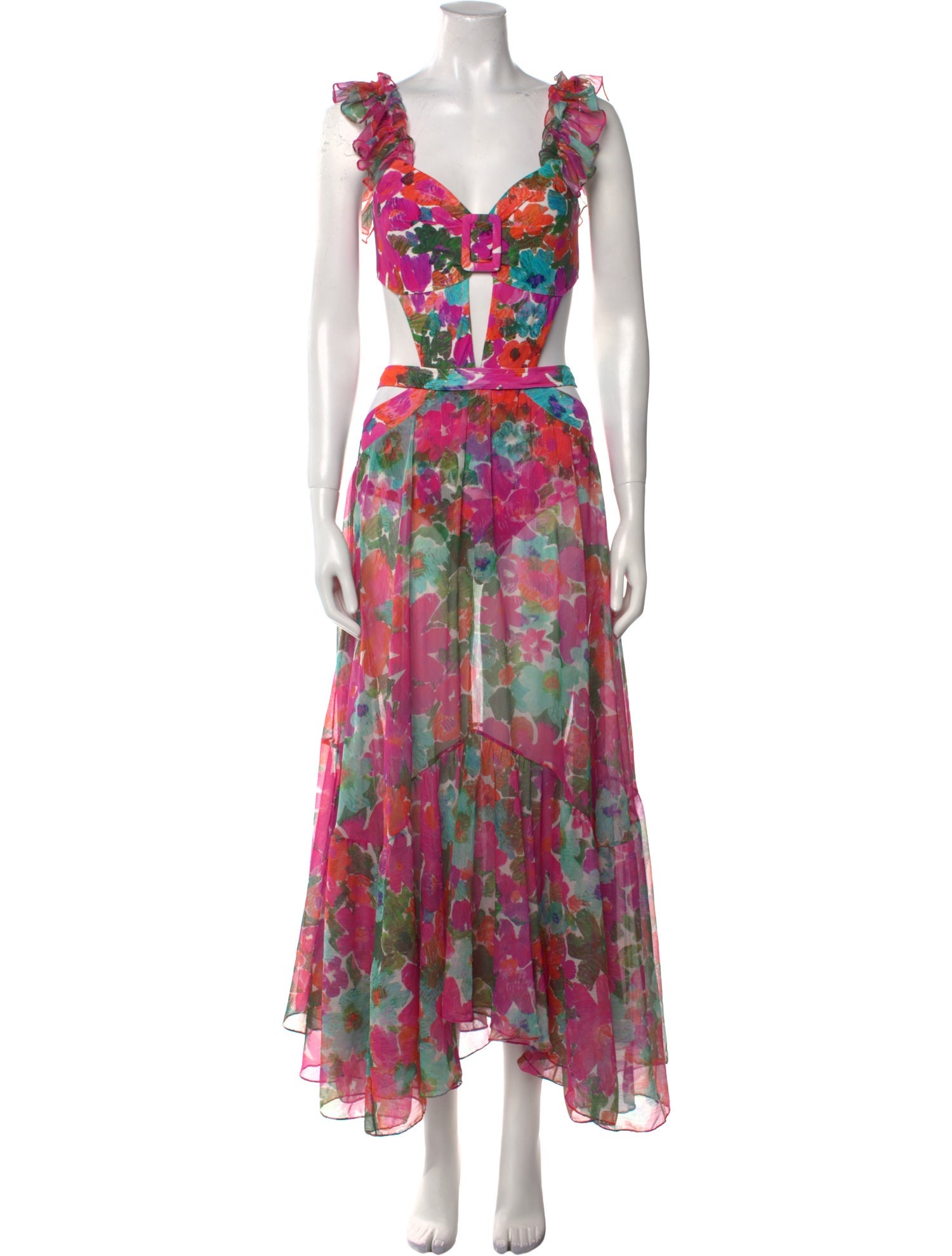 PatBO Floral Print Long Dress