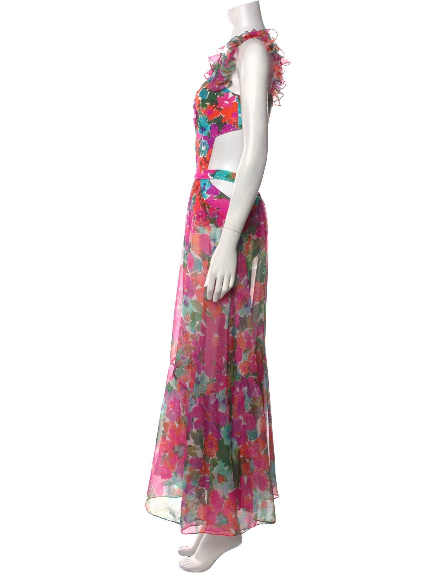 PatBO Floral Print Long Dress