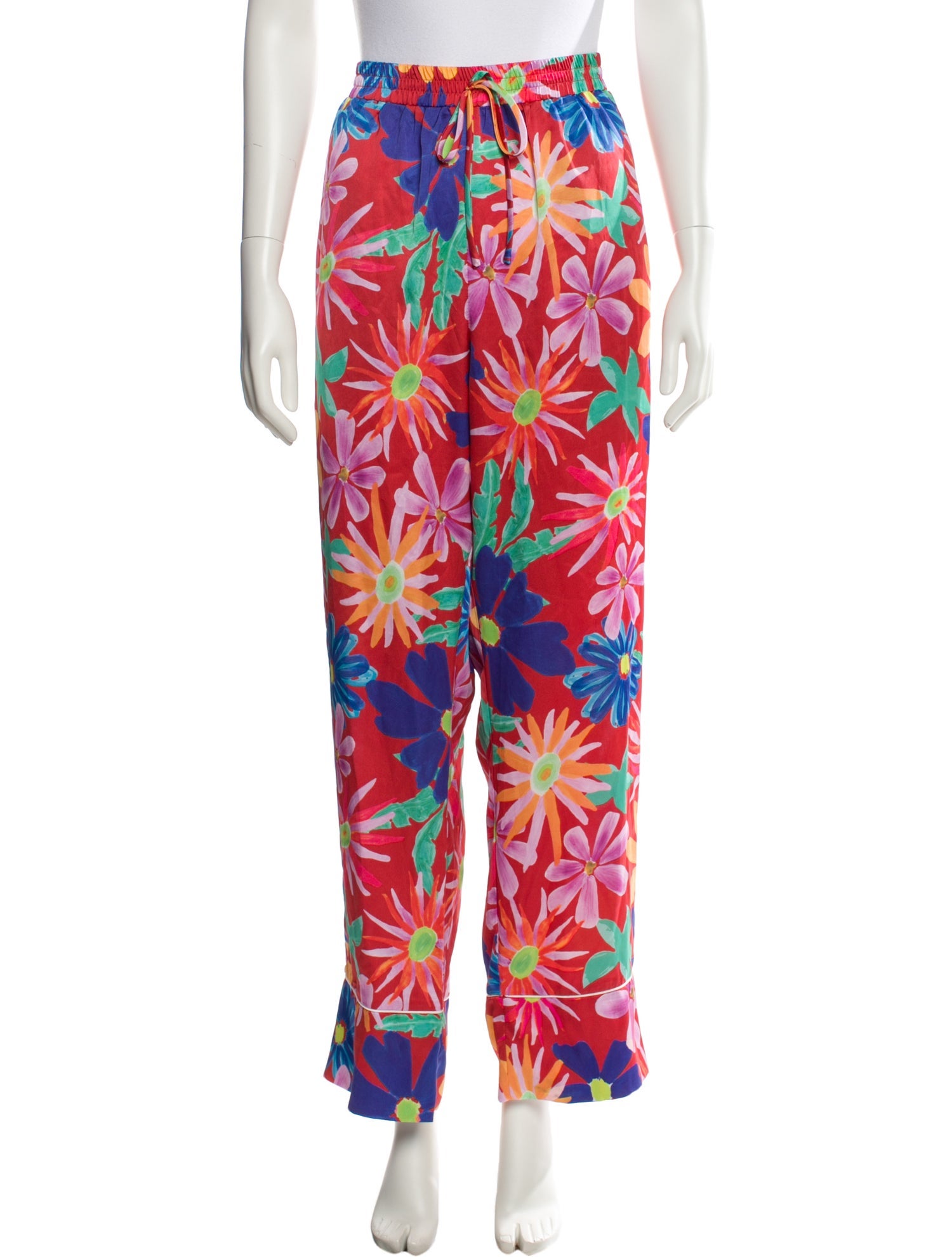 PatBO Floral Print Wide Leg Pants