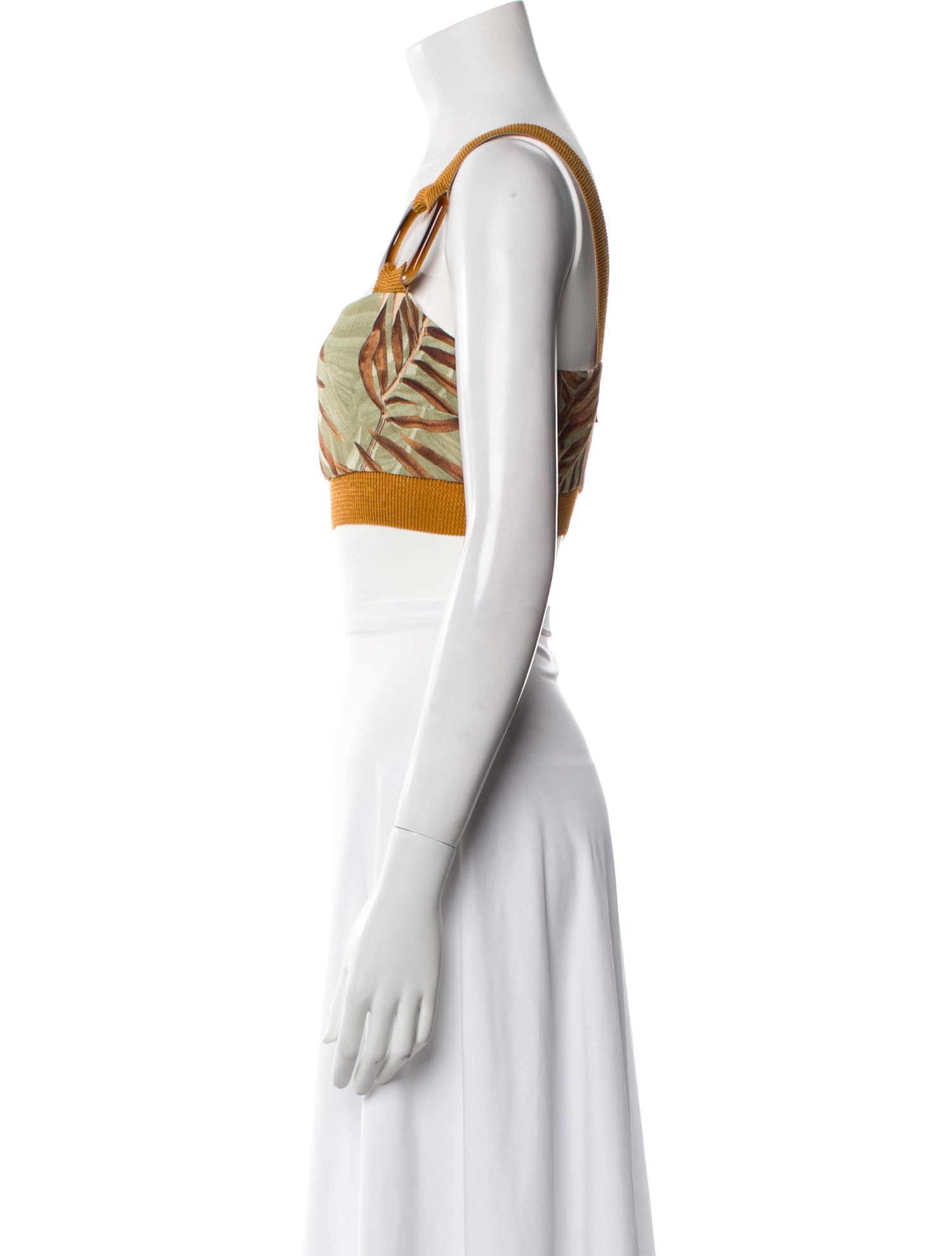 PatBO Printed Square Neckline Crop Top