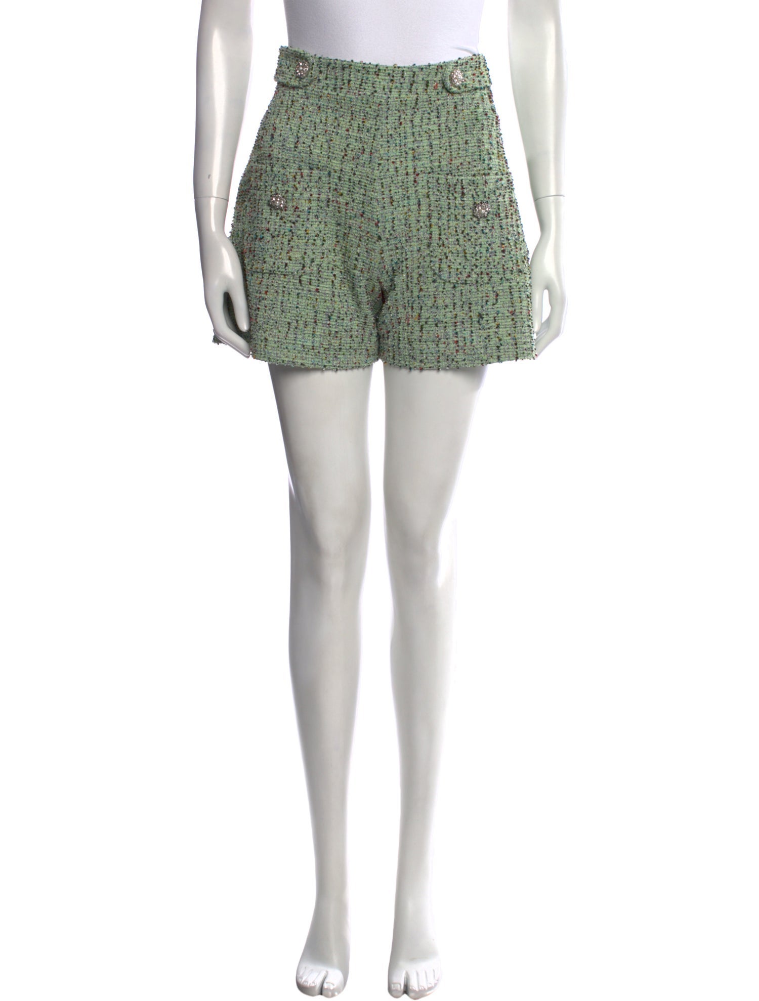 PatBO Tweed Pattern Mini Shorts