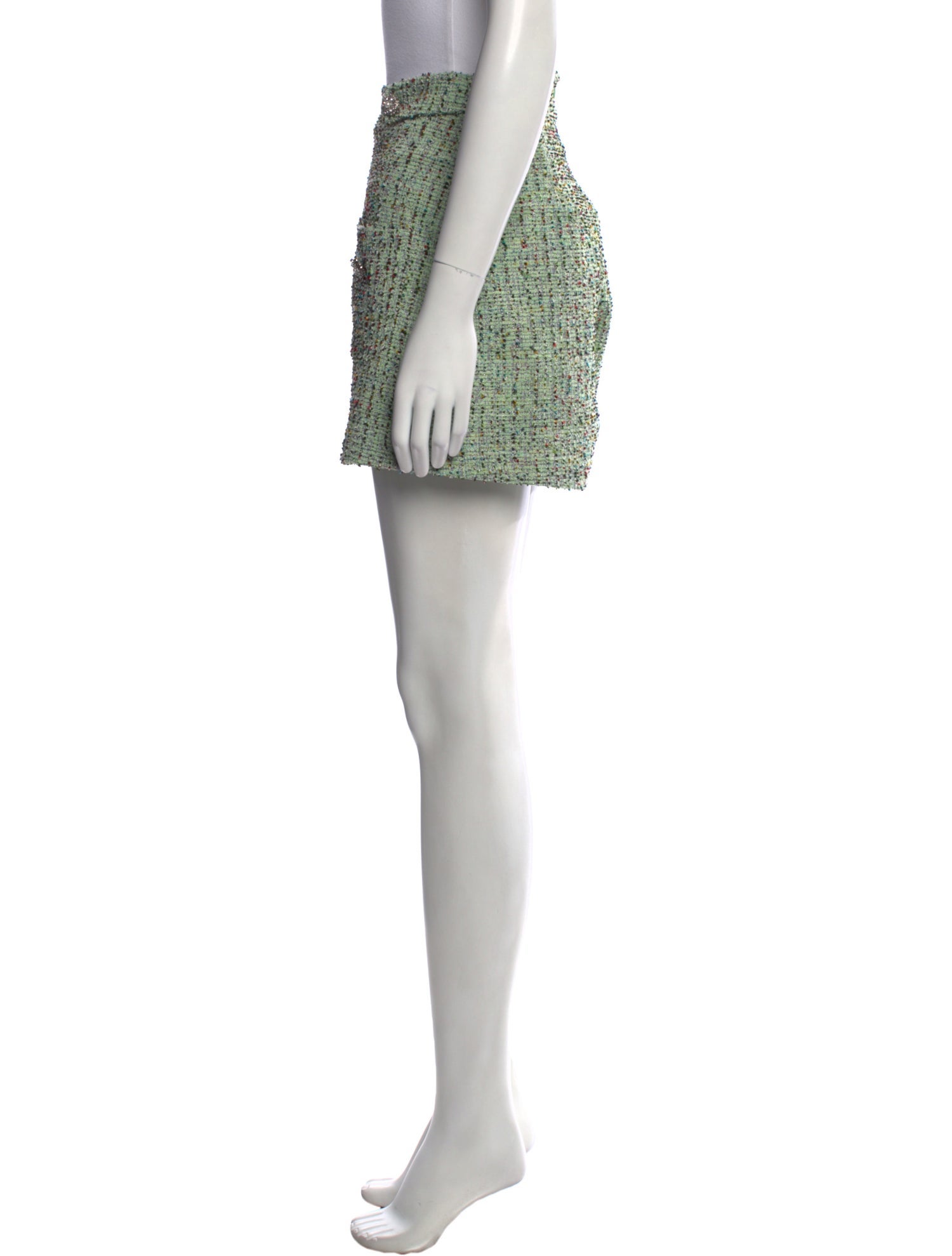 PatBO Tweed Pattern Mini Shorts