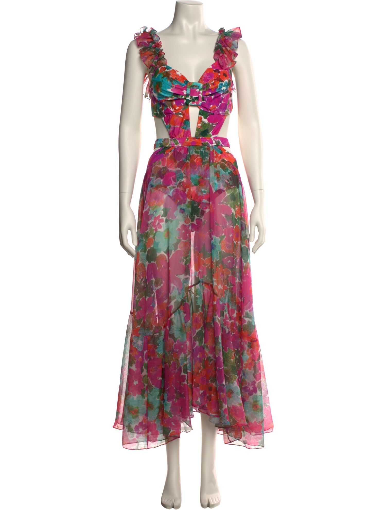 PatBO Floral Print Long Dress