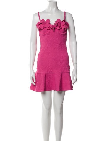 Pre-owned Patbo Square Neckline Mini Dress In Pink
