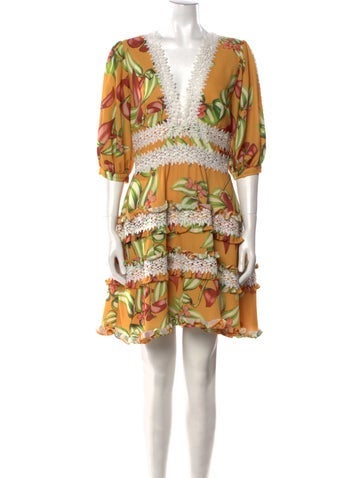 Pre-owned Patbo Printed Mini Dress In Multi