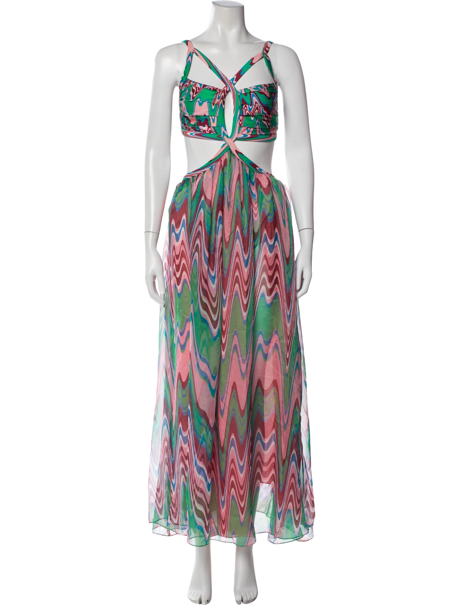PatBO Striped Cutout Accent Cover-Up