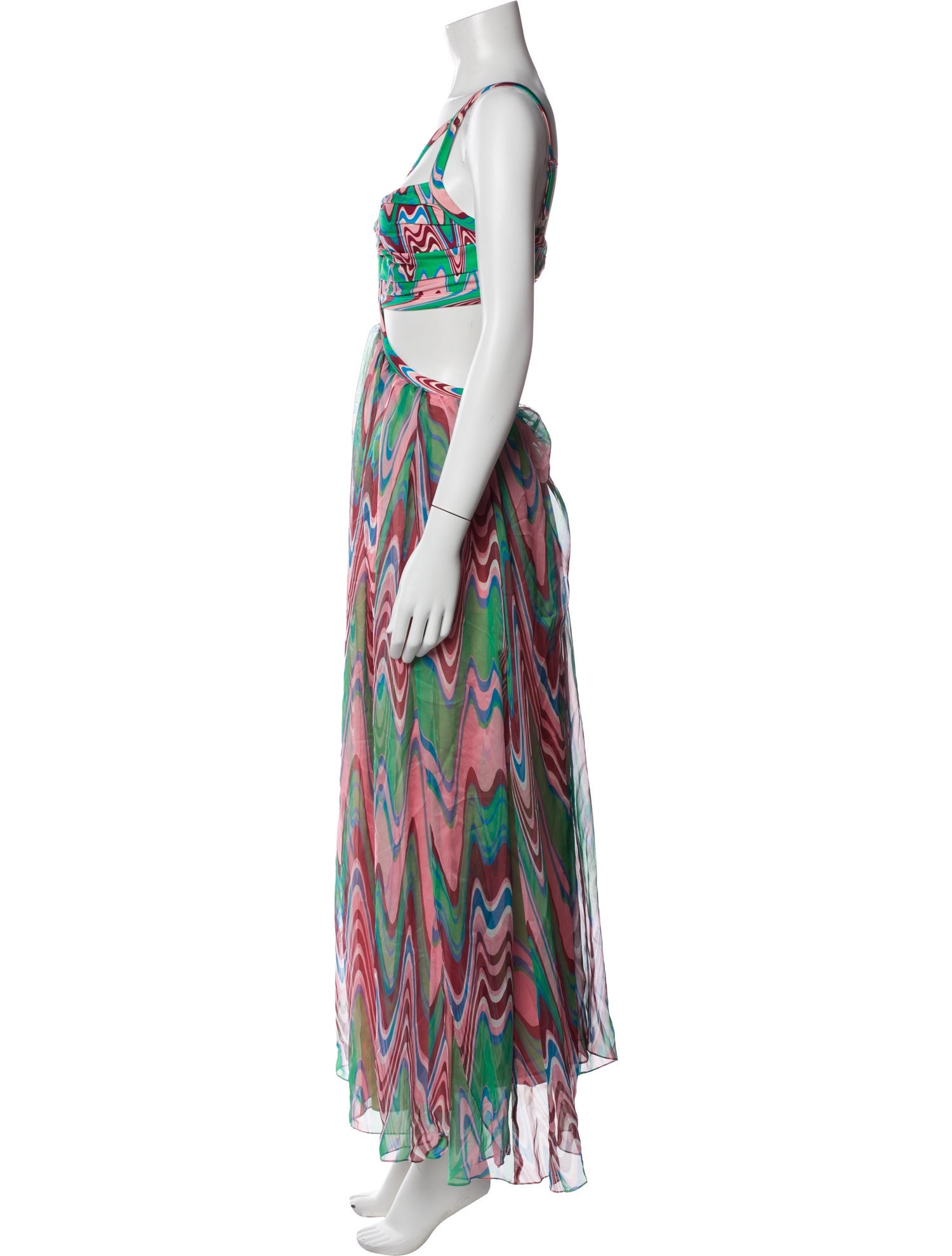 PatBO Striped Cutout Accent Cover-Up