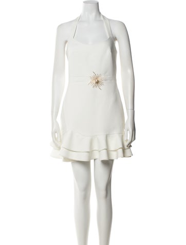 Pre-owned Patbo Square Neckline Mini Dress In White