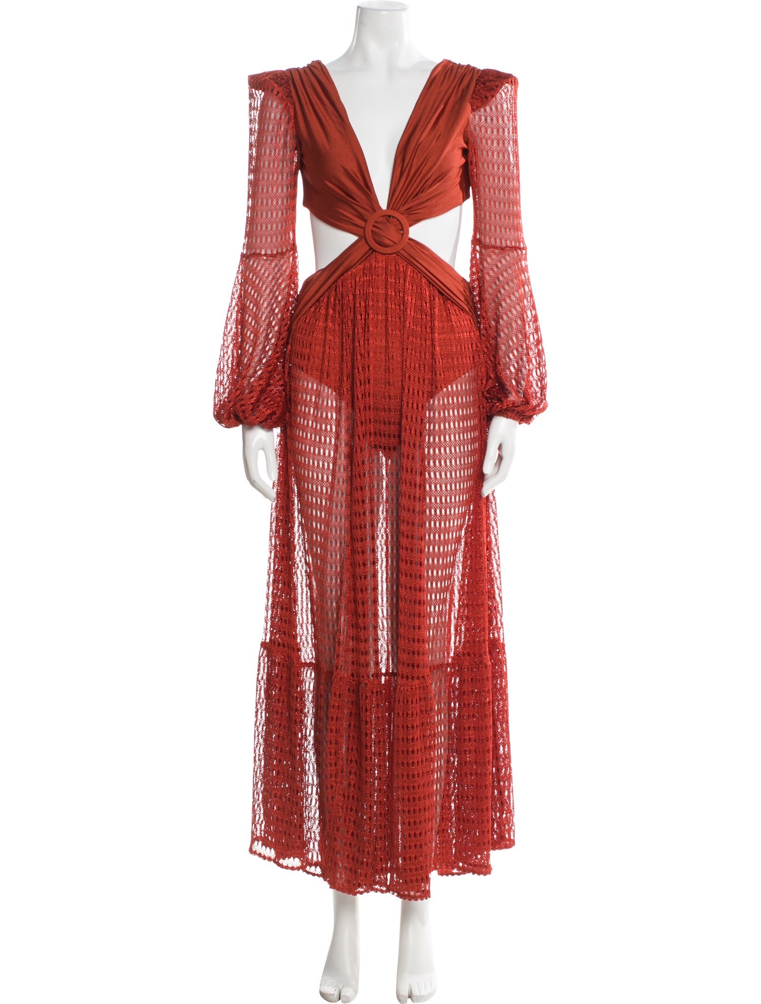 PatBO Lace Pattern Ruffle Embellishment Cover-Up