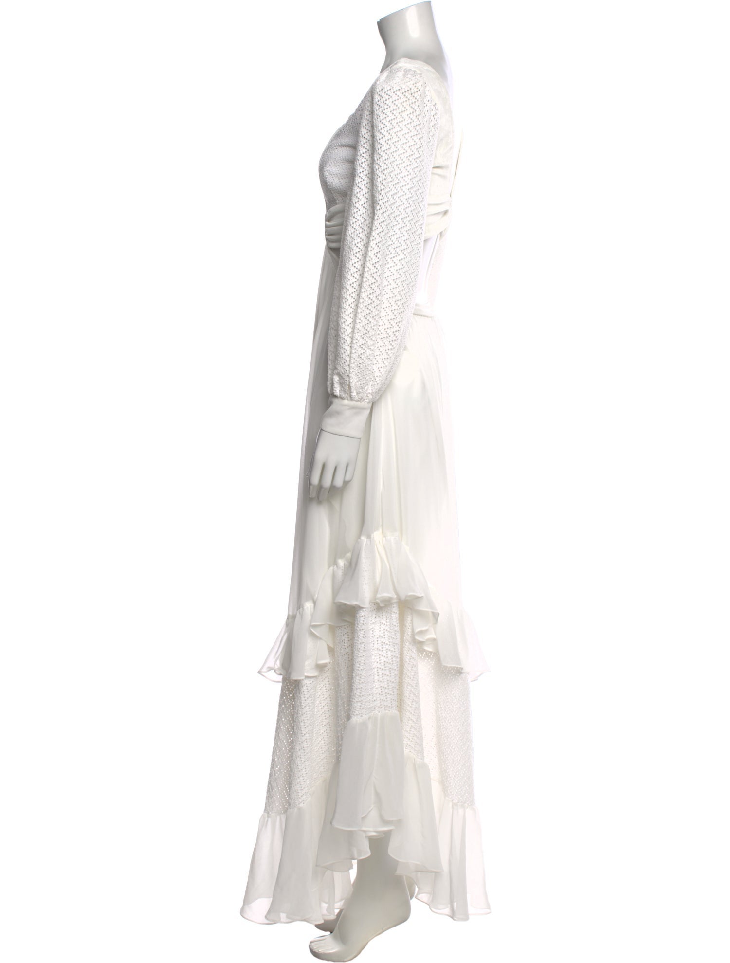 patbo white dress - Rhythmic Lace Midi offering femininity and elegance Patterned Long Dress