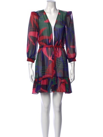Pre-owned Patbo Printed Mini Dress In Black/pink