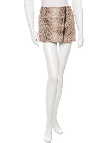 Plein Sud Textured Leather Mini Skirt