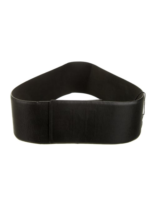 Plein Sud Leather Wide Waist Belt Black