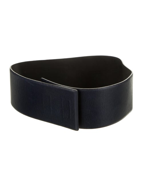 Plein Sud Leather Wide Waist Belt Navy
