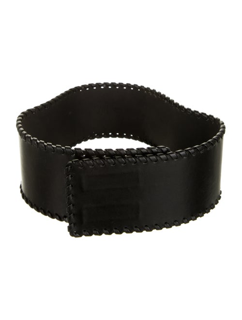 Plein Sud Leather Wide Waist Belt Black