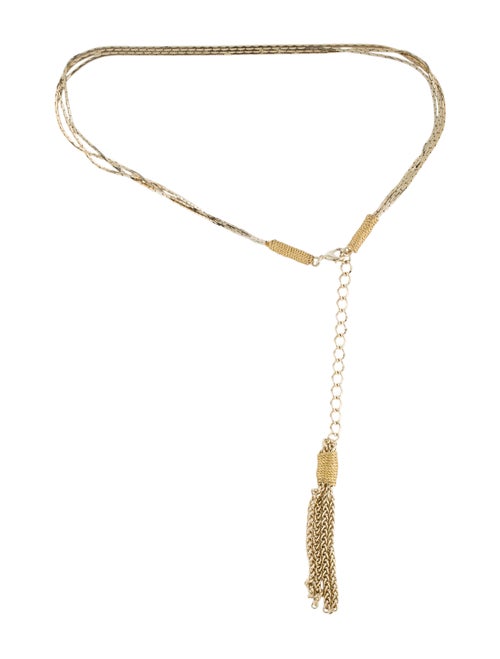 Plein Sud Chain-Link Tassel Waist Belt Gold