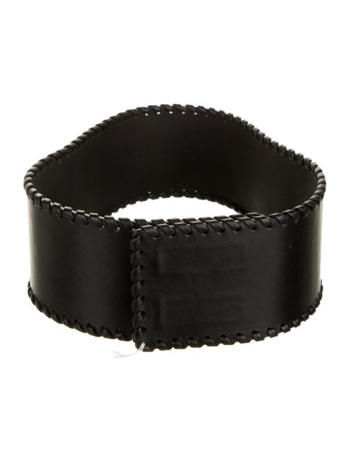 Plein Sud Leather Wide Waist Belt Black