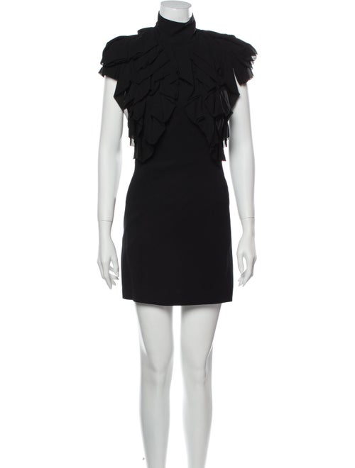 Plein Sud Mock Neck Mini Dress Black