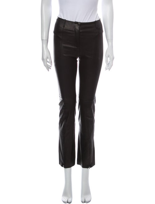 Plein Sud Leather Straight Leg Pants Black
