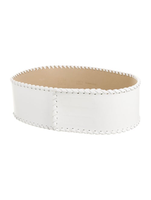Plein Sud Leather Waist Belt White