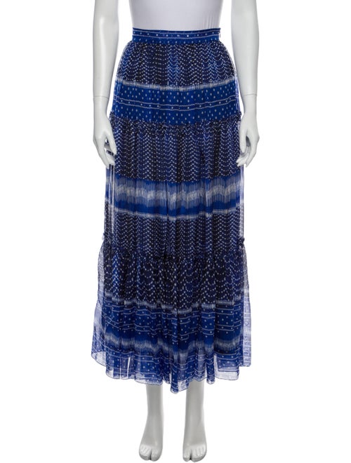 Plein Sud Printed Midi Length Skirt Blue