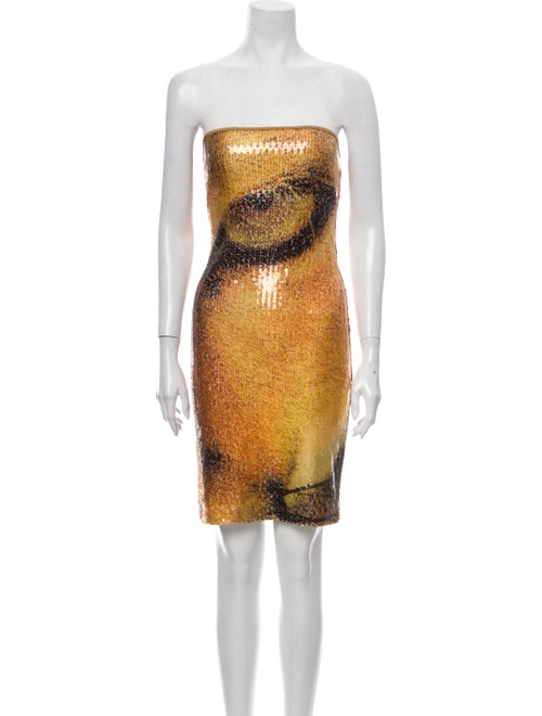 Plein Sud Printed Mini Dress Yellow