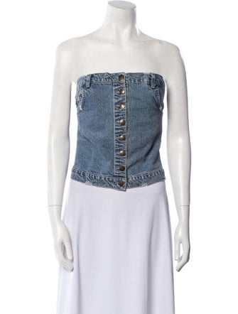 Plein Sud Strapless Crop Top