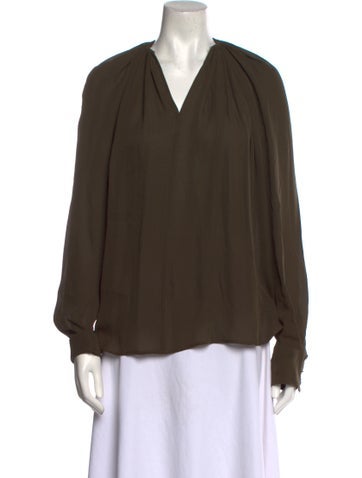 Plein Sud Tops Silk V-Neck Blouse Us10, Fr42 | XL