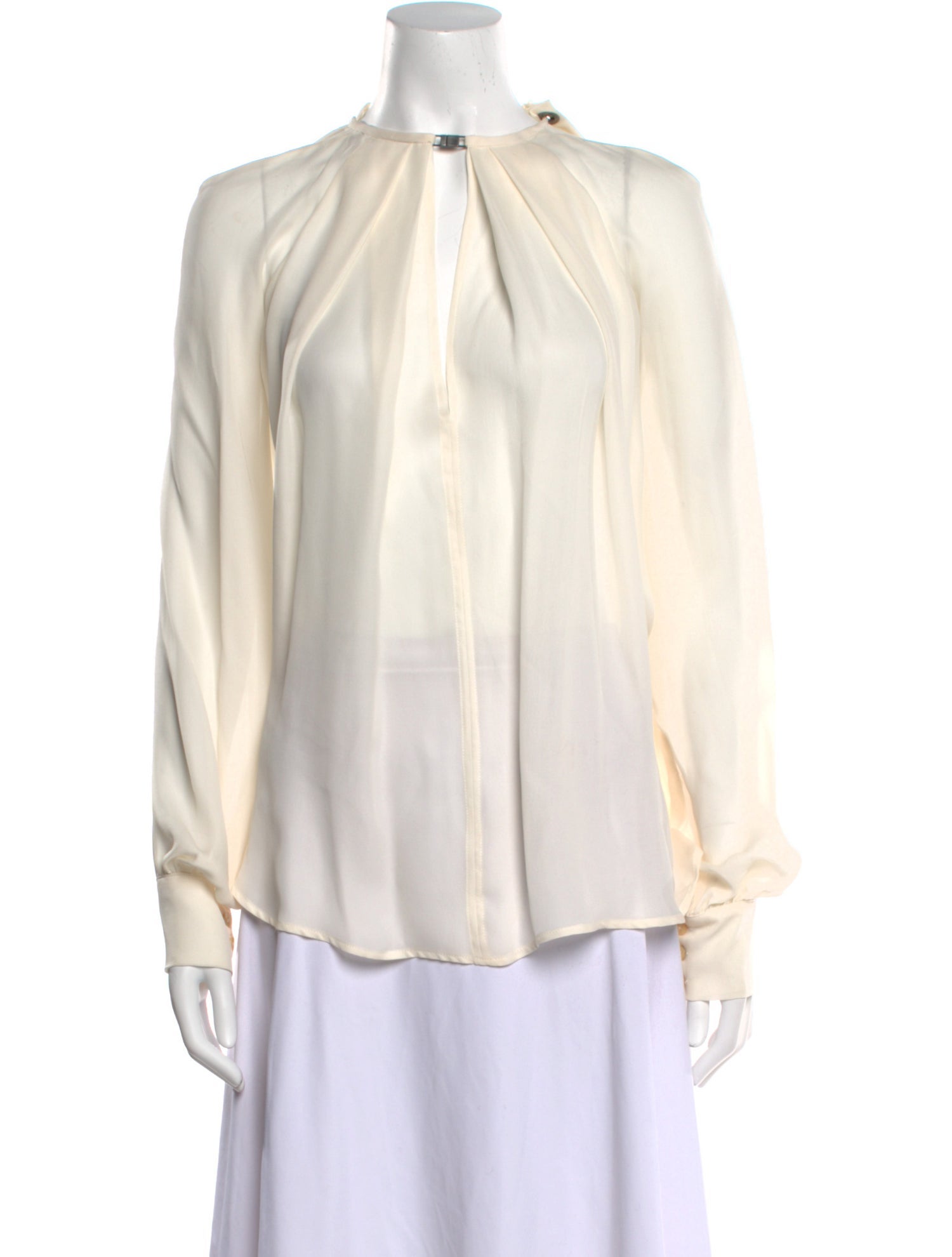 Plein Sud Silk Mock Neck Blouse