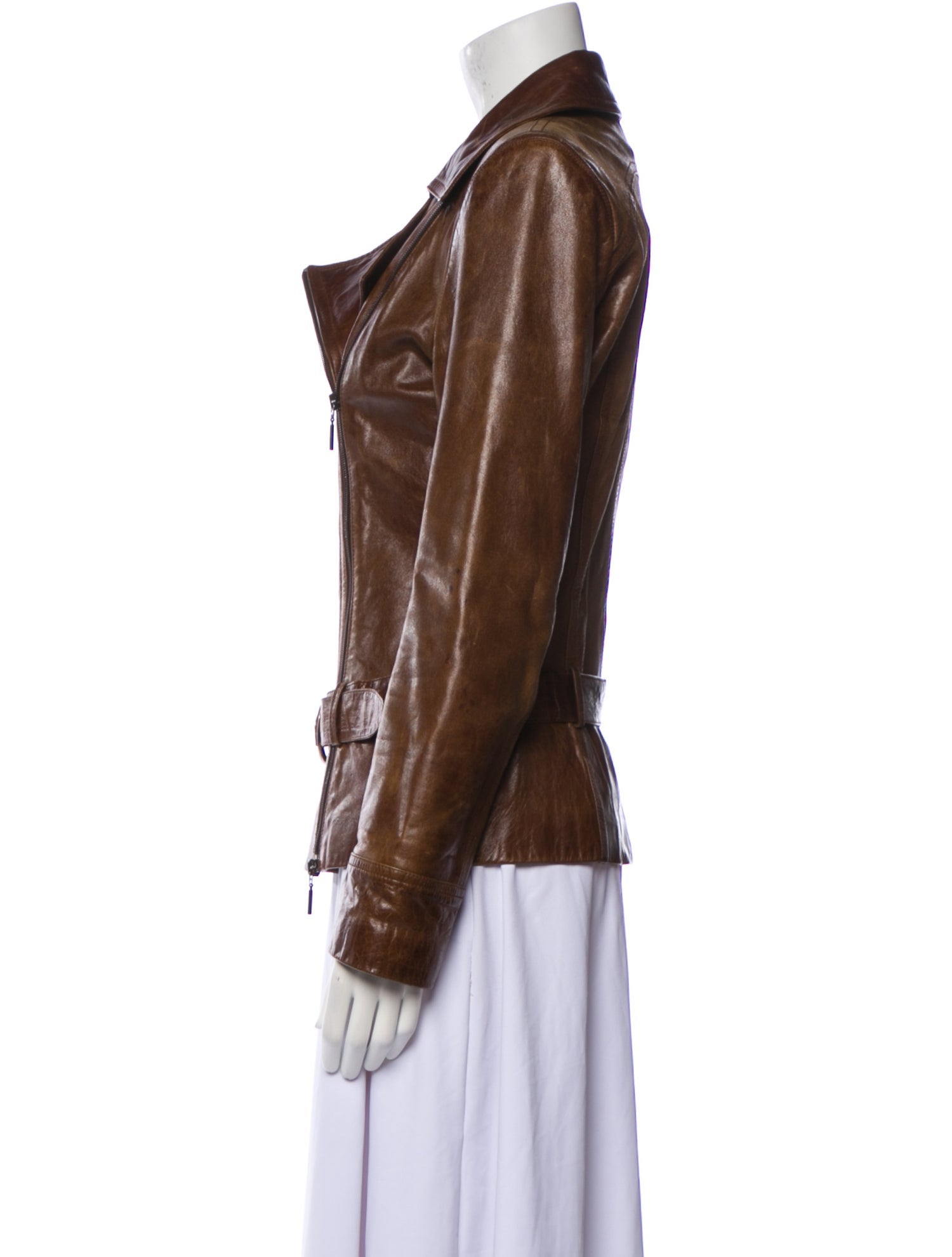 Plein Sud Vintage Leather Biker Jacket
